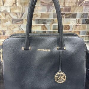 Michael Kors Black Laptop Bag with Gold Accents